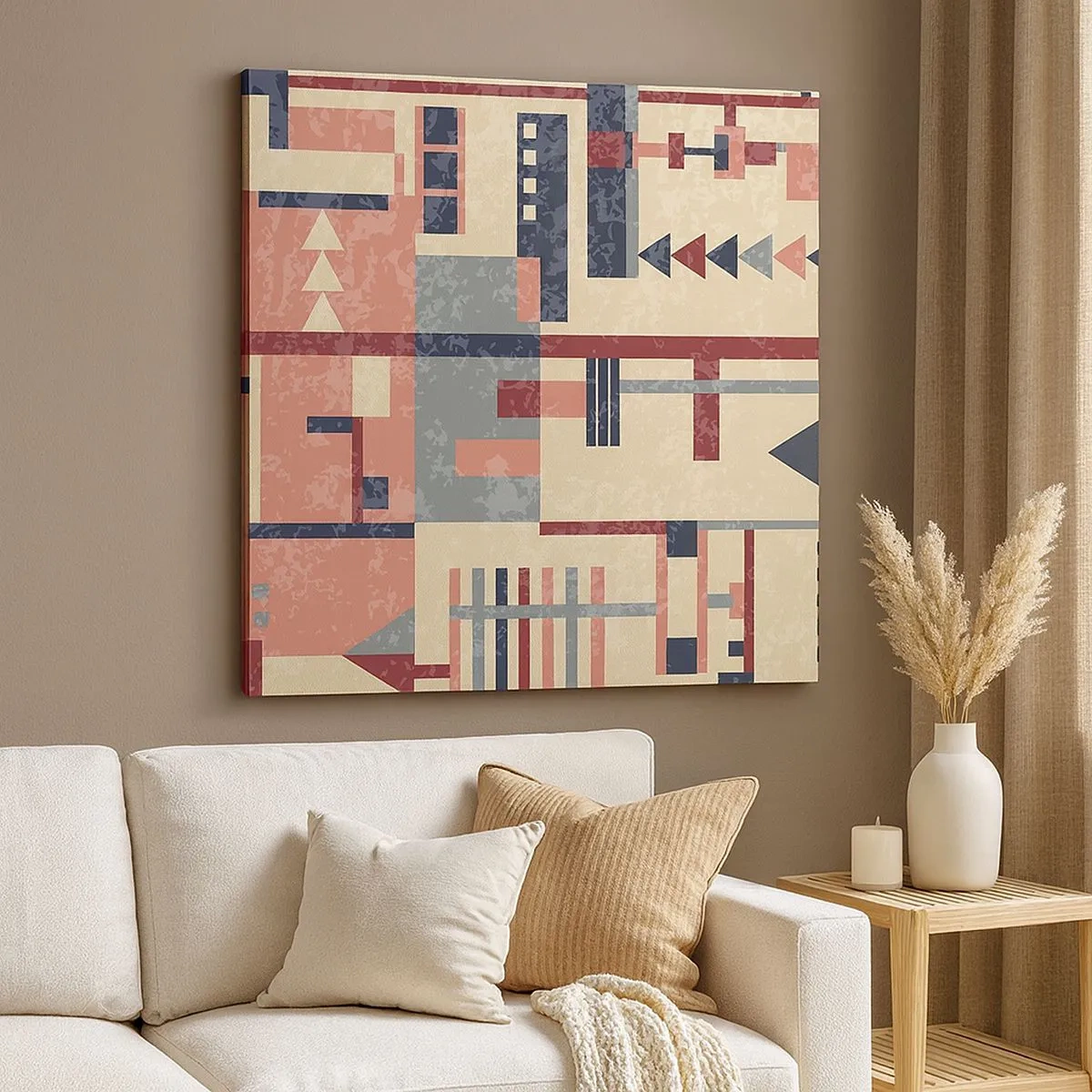 Cuadro sobre lienzo - Impresión de Imagen - Una combinación de verticales y niveles - 30x30 cm