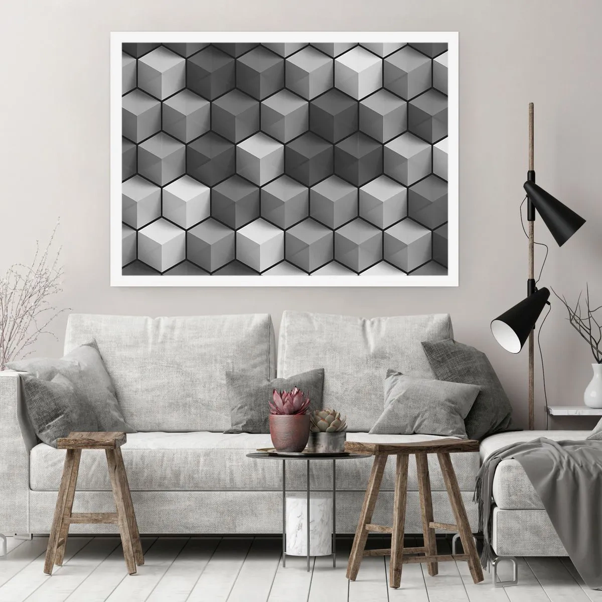 Póster - Rompecabezas cubista - 91x61 cm