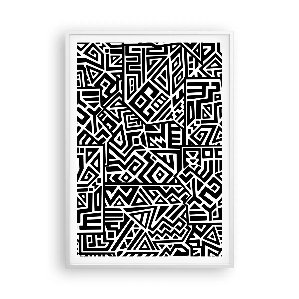 Póster en marco blanco - Composición precolombina - 70x100 cm