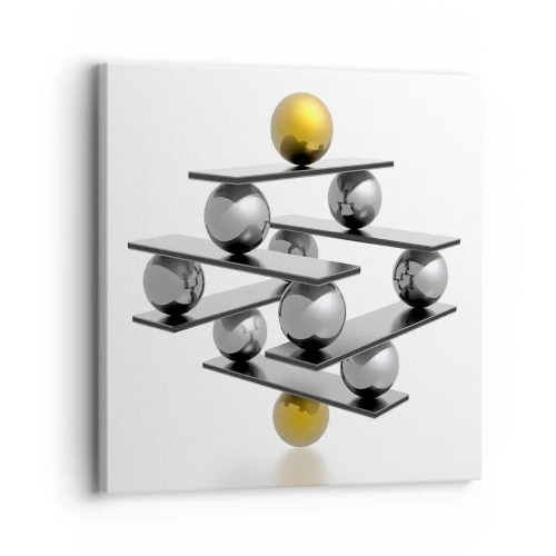 Cuadro sobre lienzo - Impresión de Imagen - Balance de oro y plata - 30x30 cm