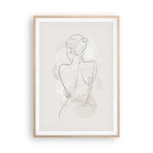 Póster en marco roble claro - Como un cuerpo sensible - 70x100 cm