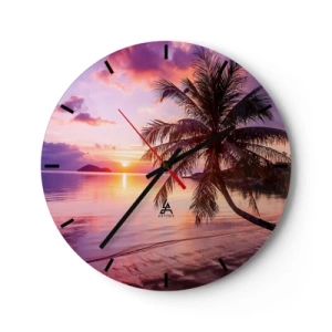 Reloj de pared - Reloj de vidrio - Hermosura hasta el horizonte - 40x40 cm