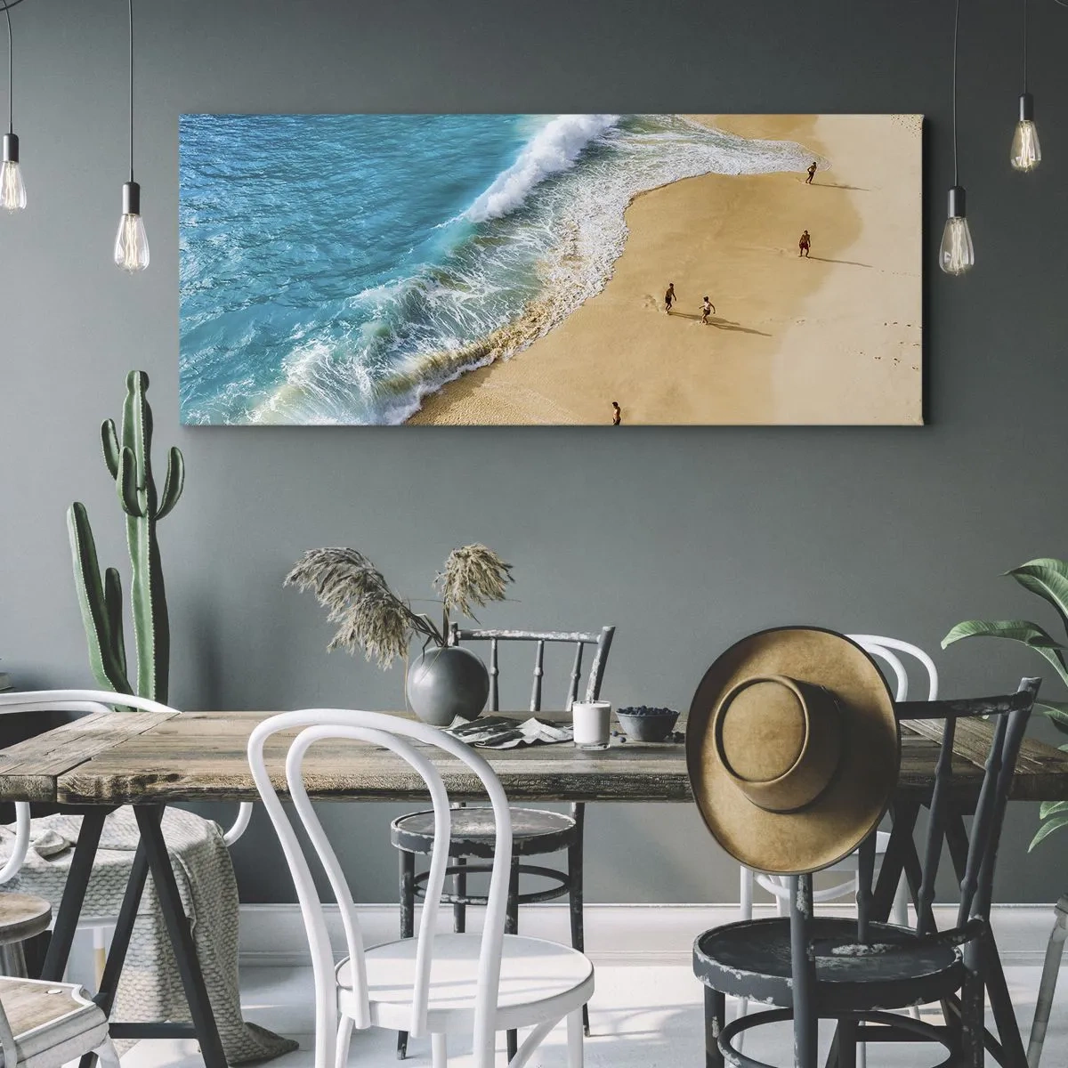 Cuadro sobre lienzo - Impresión de Imagen - Y luego el sol, la playa... - 100x40 cm