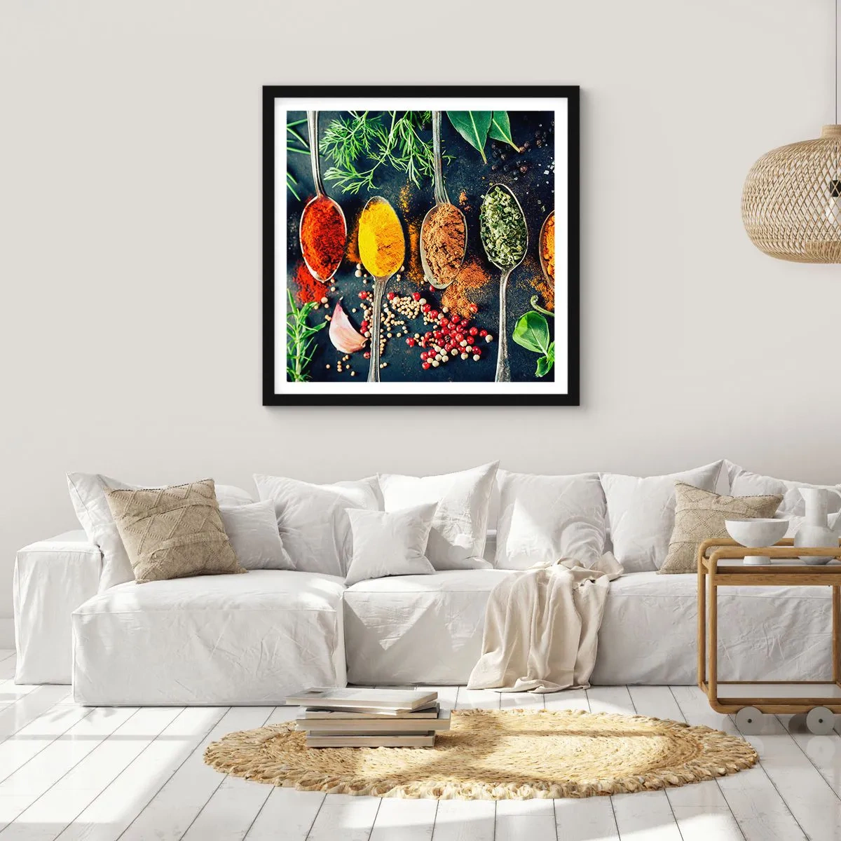 Póster en marco negro - Magia culinaria - 30x30 cm