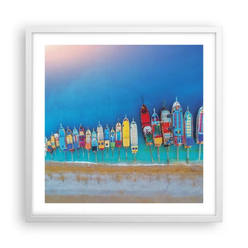 Póster en marco blanco - A vista de pájaro - 50x50 cm