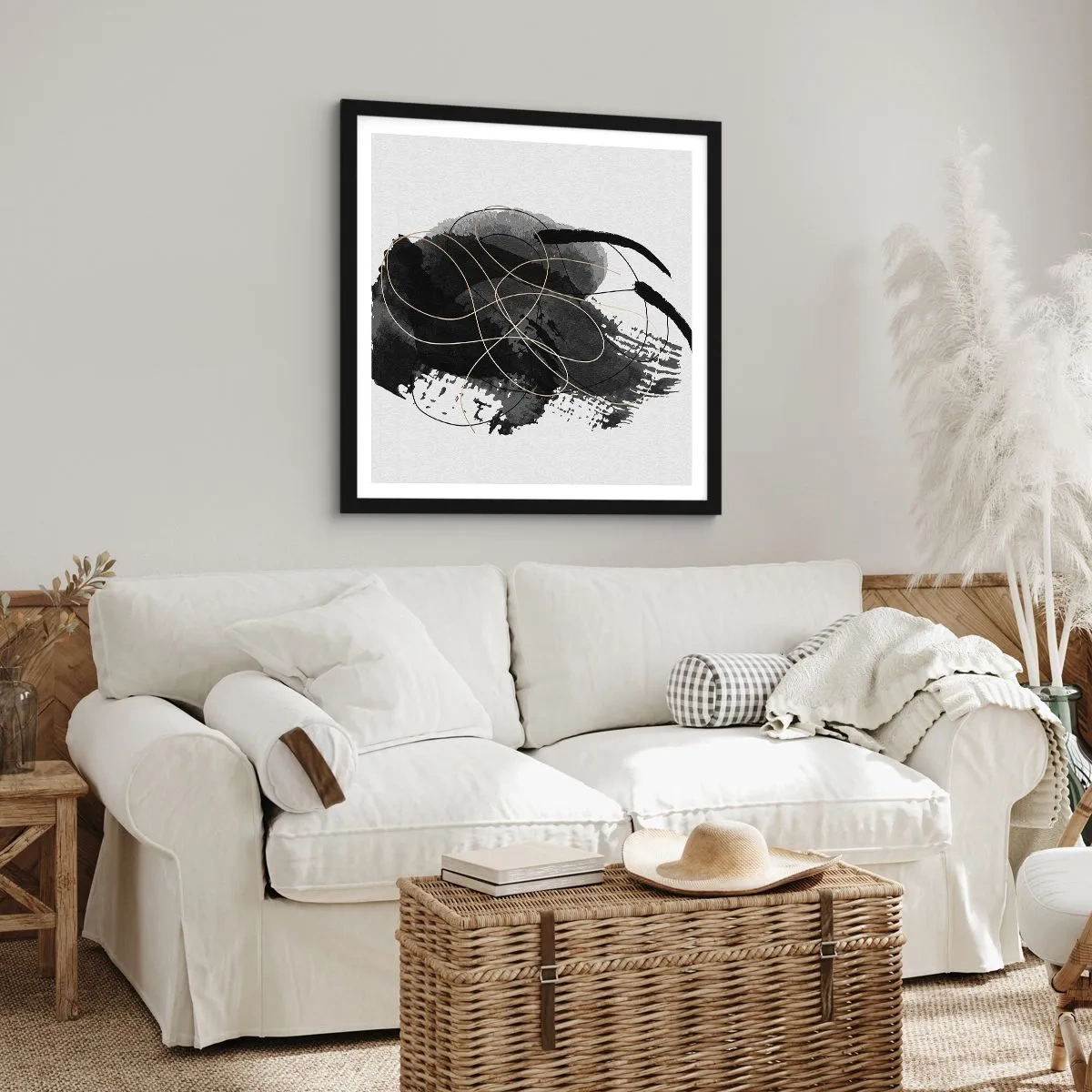 Póster en marco negro - Salió de la negrura - 40x40 cm