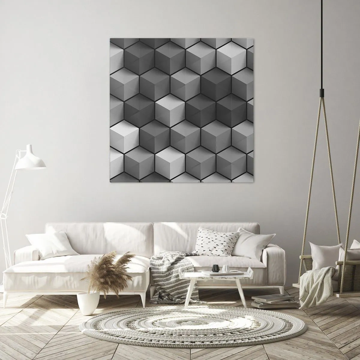 Cuadro sobre lienzo - Impresión de Imagen - Rompecabezas cubista - 30x30 cm