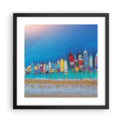 Póster en marco negro - A vista de pájaro - 40x40 cm