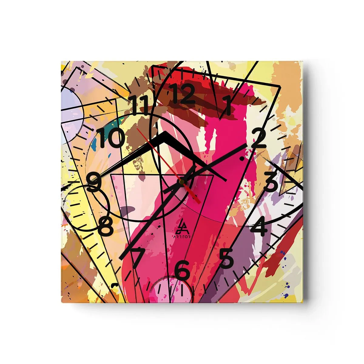 Reloj de pared - Reloj de vidrio - Explosión - 30x30 cm