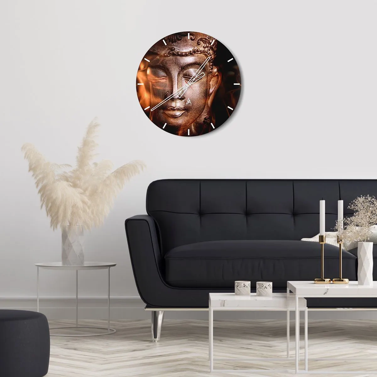 Reloj de pared - Reloj de vidrio - Solo existe el aquí y el ahora - 30x30 cm