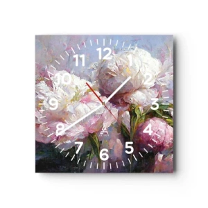Reloj de pared - Reloj de vidrio - Un ramo rebosante de vida - 40x40 cm