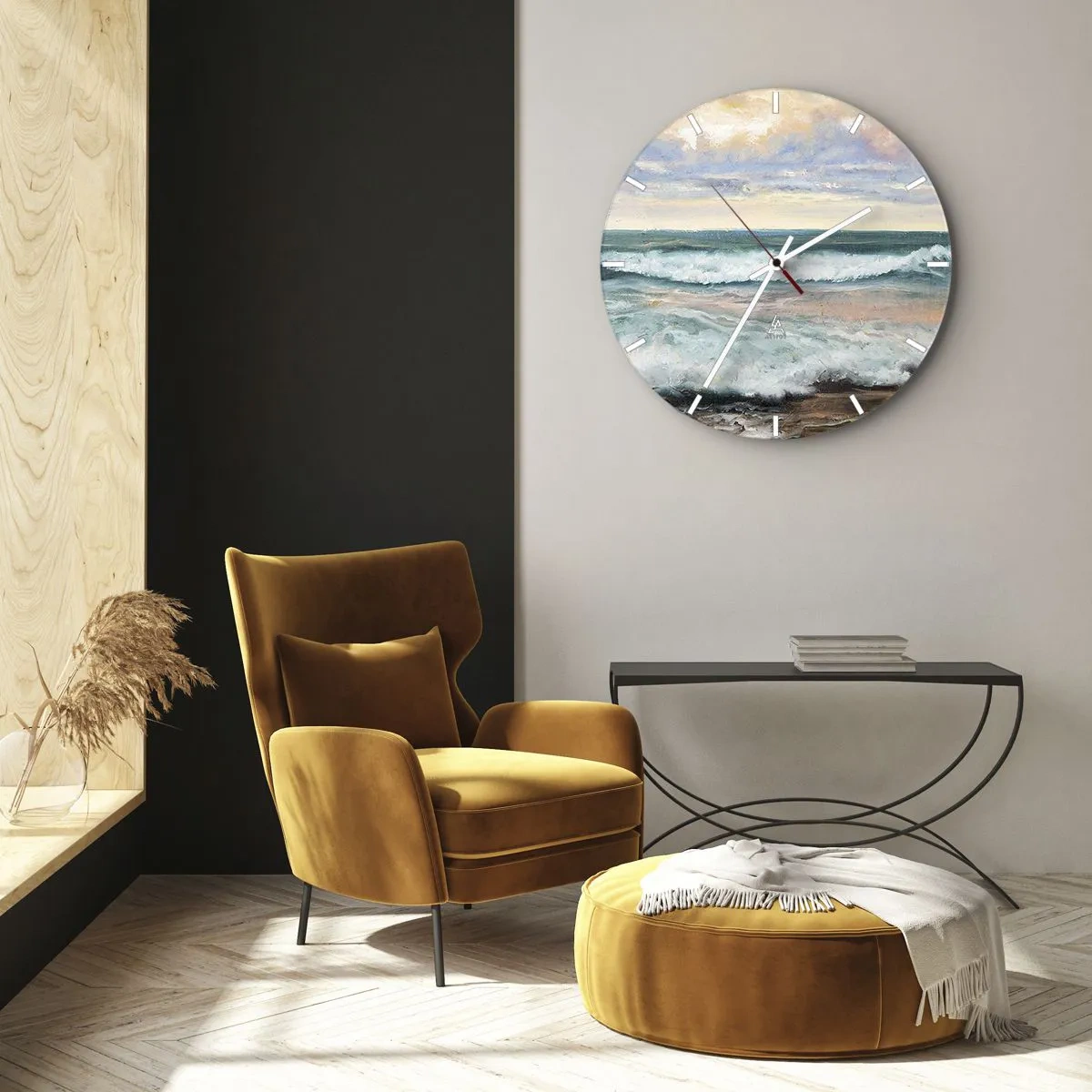 Reloj de pared - Reloj de vidrio - Aquí suavizarás tu alma - 30x30 cm