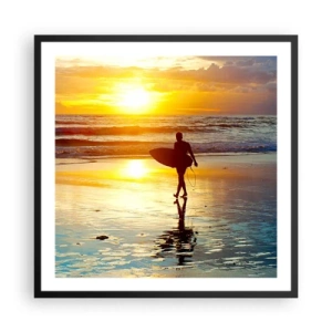 Póster en marco negro - El regreso del guerrero - 60x60 cm