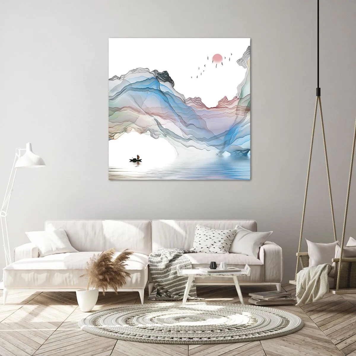 Cuadro sobre lienzo - Impresión de Imagen - Hacia las montañas de cristal - 30x30 cm