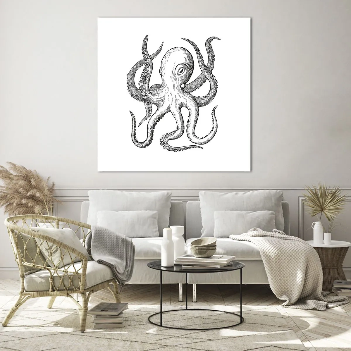 Cuadro sobre vidrio - Impresiones sobre Vidrio - Bailando con olas - 70x70 cm