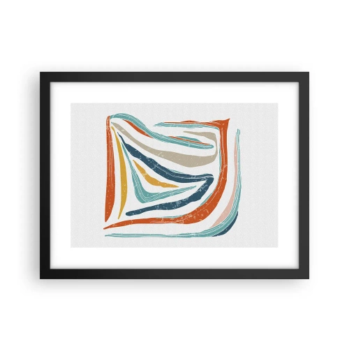 Póster en marco negro - Abstracción sonriente y amistosa - 40x30 cm