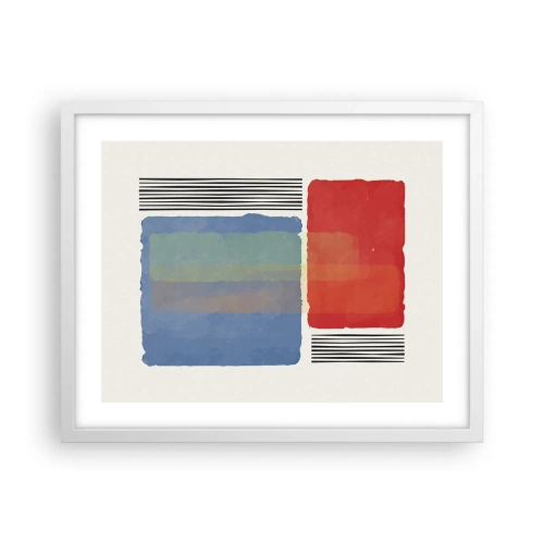 Póster en marco blanco - Espíritu y alma de la geometría - 50x40 cm