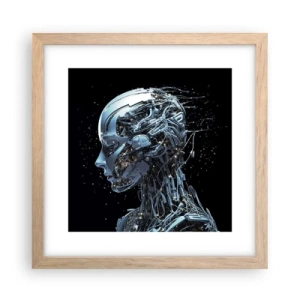 Póster en marco roble claro - La tecnología es una mujer - 30x30 cm