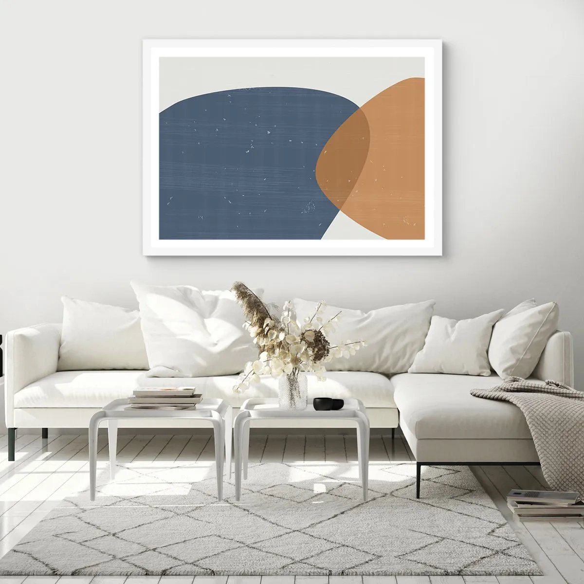 Póster en marco blanco - Óvalos e influencias - 100x70 cm