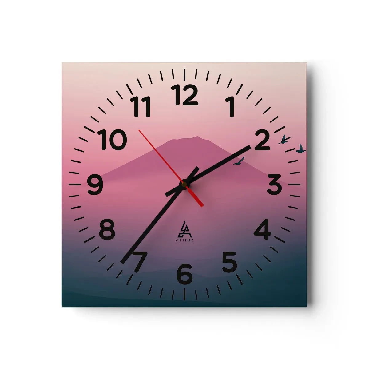 Reloj de pared - Reloj de vidrio - Sobre las nubes - 40x40 cm