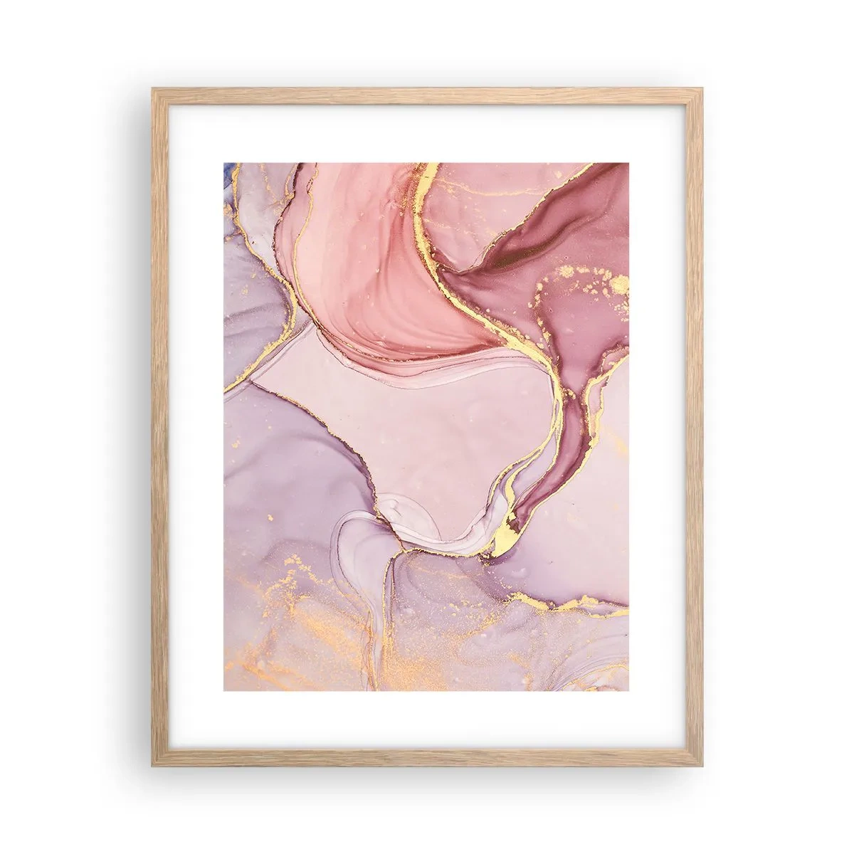 Póster en marco roble claro - Caricia de colores - 40x50 cm