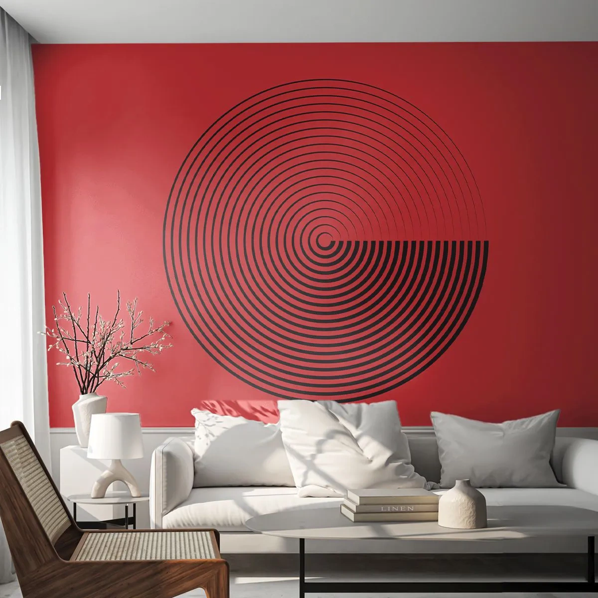 Fotomural Premium Canvas - Movimiento circular - Minimalismo, Rueda, Líneas - 400x280 cm