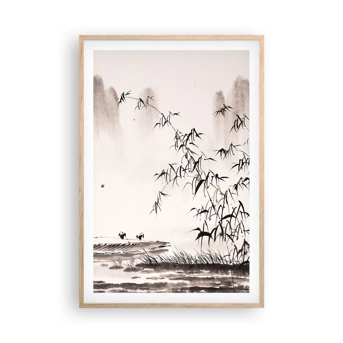 Póster en marco roble claro - El silencio de los arrozales - 61x91 cm