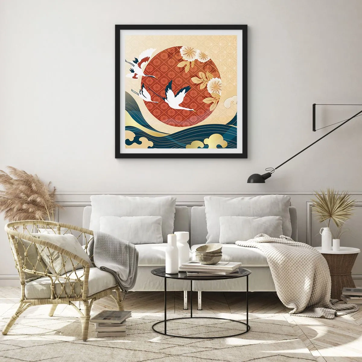 Póster en marco negro - Un cuento de hadas japonés - 50x50 cm