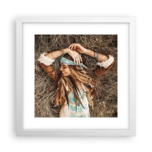 Póster en marco blanco - El verano del amor - 30x30 cm