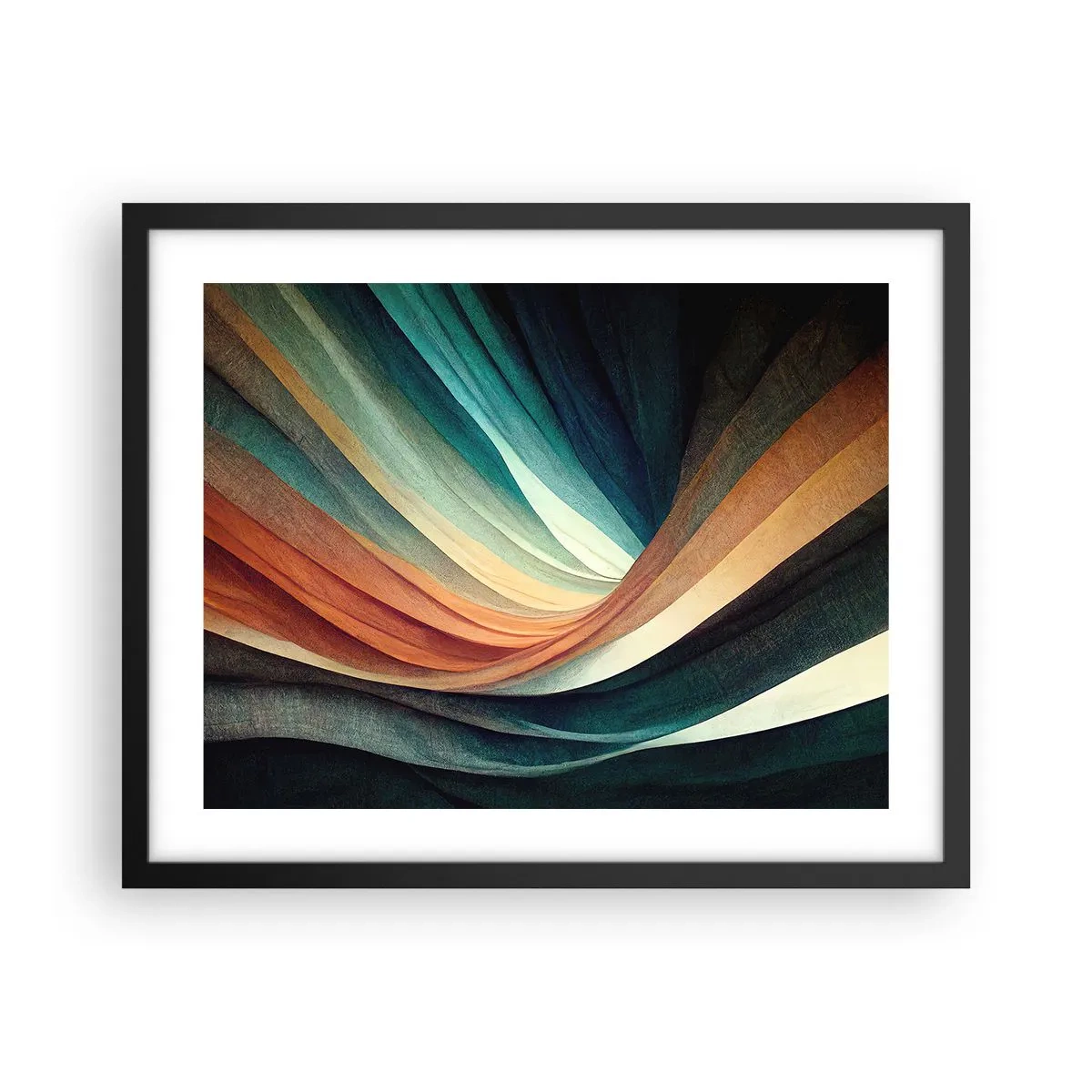 Póster en marco negro - Tejido de colores - 50x40 cm