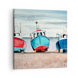 Cuadro sobre lienzo - Impresión de Imagen - Listos para la pesca - 50x50 cm