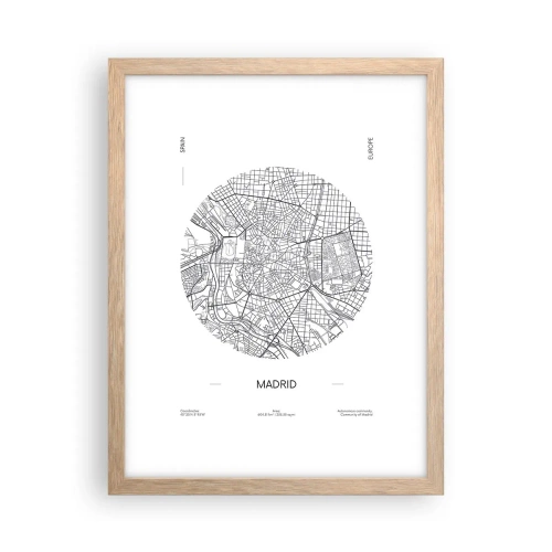 Póster en marco roble claro - Anatomía de Madrid - 30x40 cm