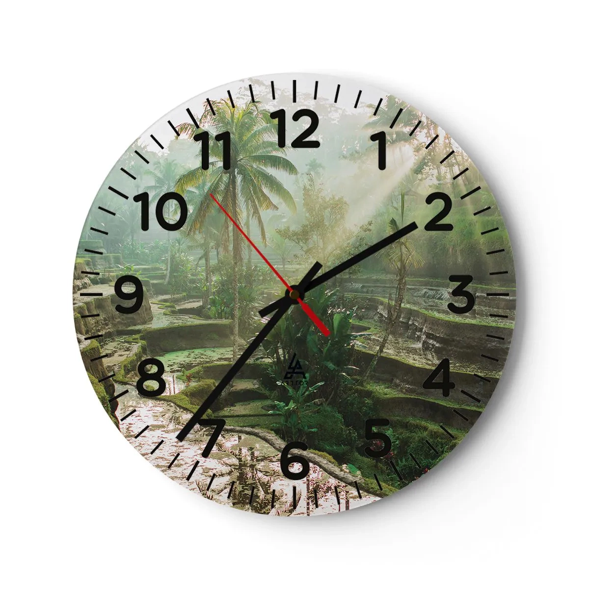 Reloj de pared - Reloj de vidrio - Crecer bajo el sol - 30x30 cm