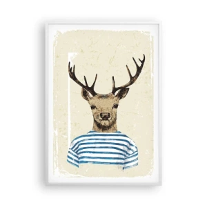 Póster en marco blanco - Porque me gustan las camisas de rayas - 70x100 cm