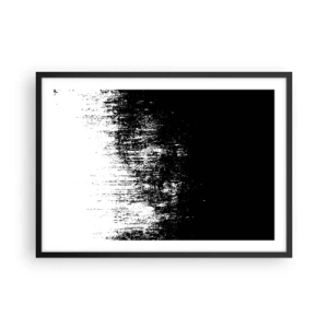 Póster en marco negro - Abstracción minimalista en blanco y negro - 70x50cm - Y el ganador es... - Decoración de pared moderna para salón y dormitorio ARTTOR