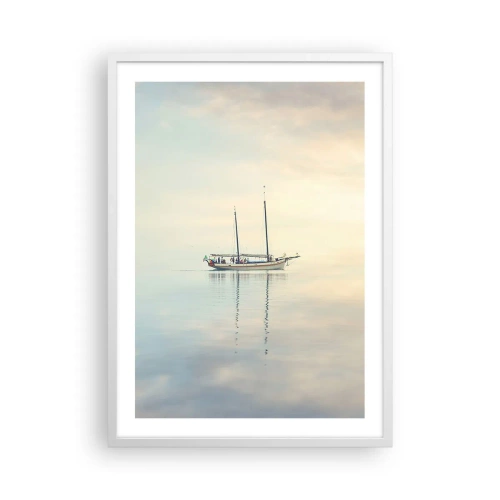 Póster en marco blanco - En un mar de silencio - 50x70 cm