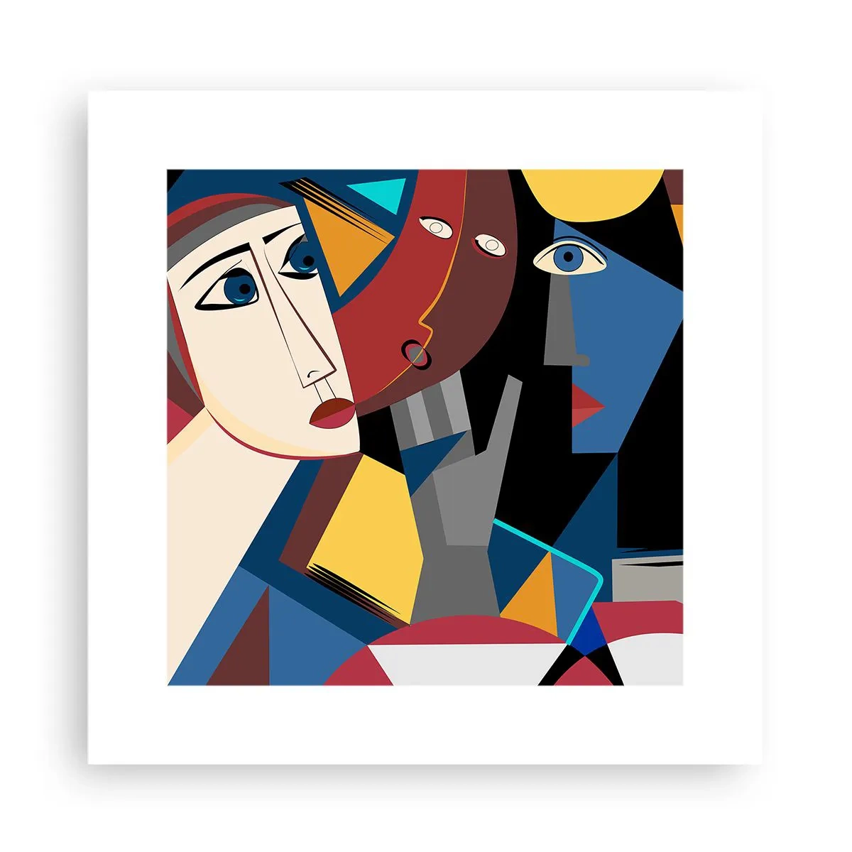 Póster - Conversación cubista - 30x30 cm