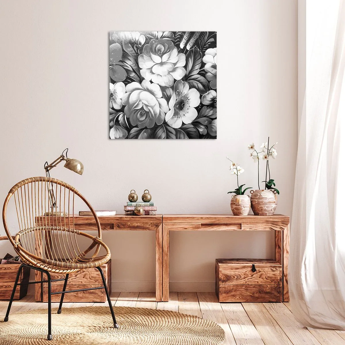 Cuadro sobre lienzo - Impresión de Imagen - Hermoso incluso en el gris - 50x50 cm