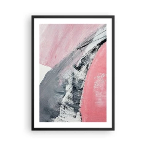 Póster en marco negro - Una composición abstracta en tonos rosa y gris. - 50x70cm - Composición a juego - Decoración de pared moderna para salón y dormitorio ARTTOR
