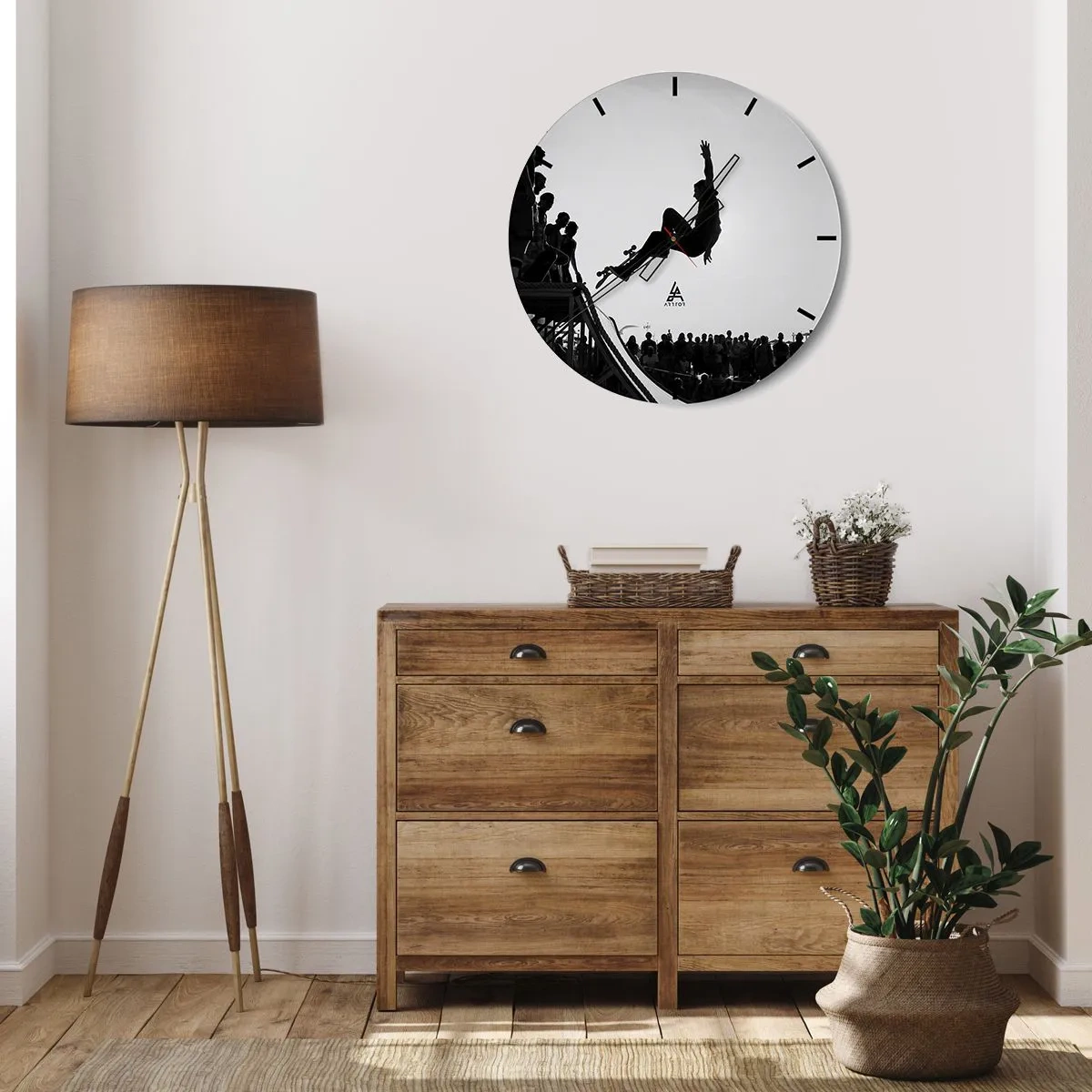 Reloj de pared - Reloj de vidrio - Héroes y espectadores - 40x40 cm