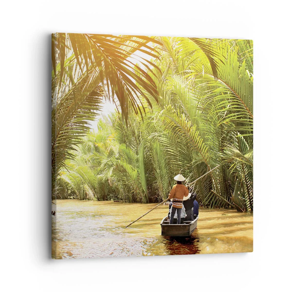 Cuadro sobre lienzo - Impresión de Imagen - En un túnel de palmeras - 30x30 cm