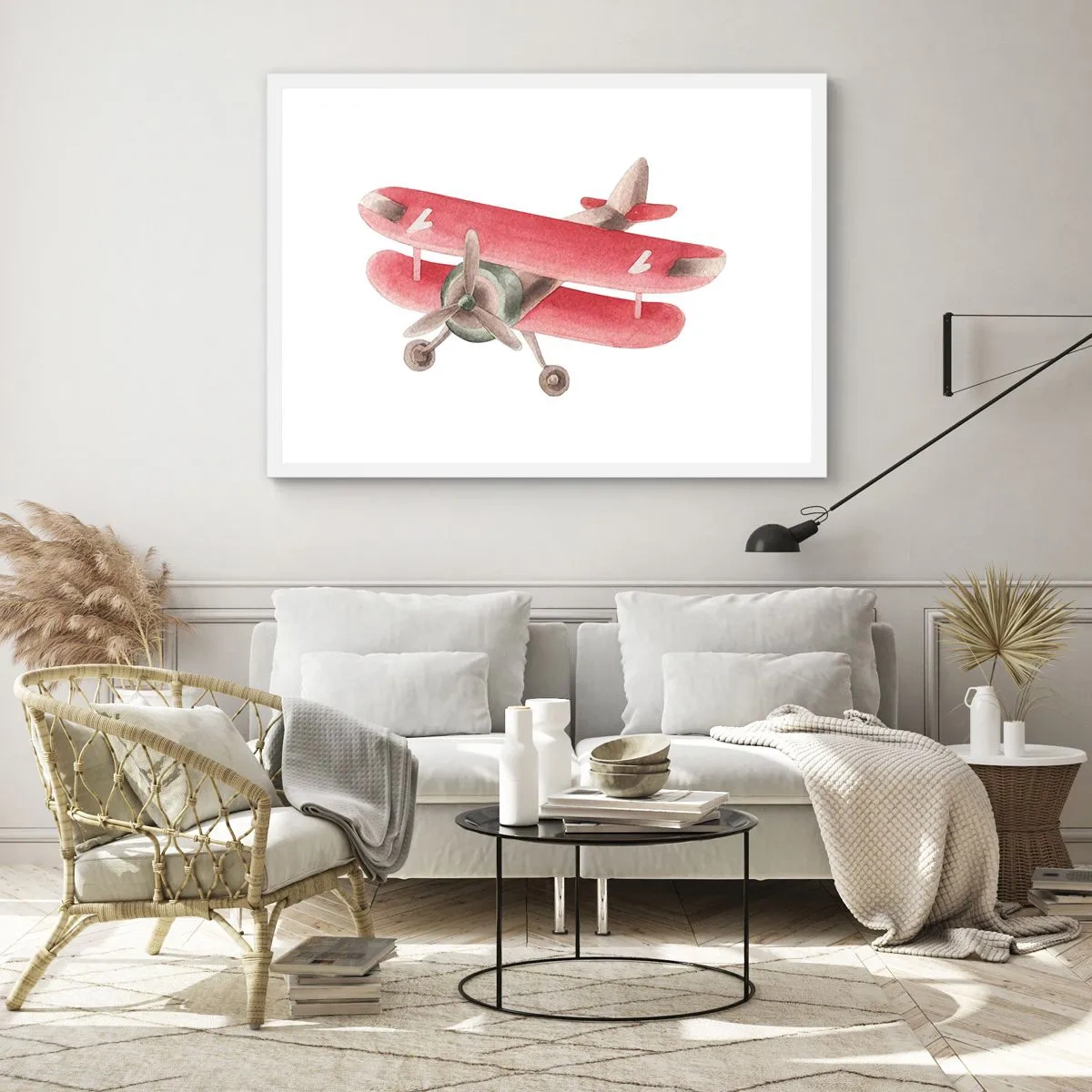 Póster en marco blanco - Listo para surcar los cielos - 100x70 cm
