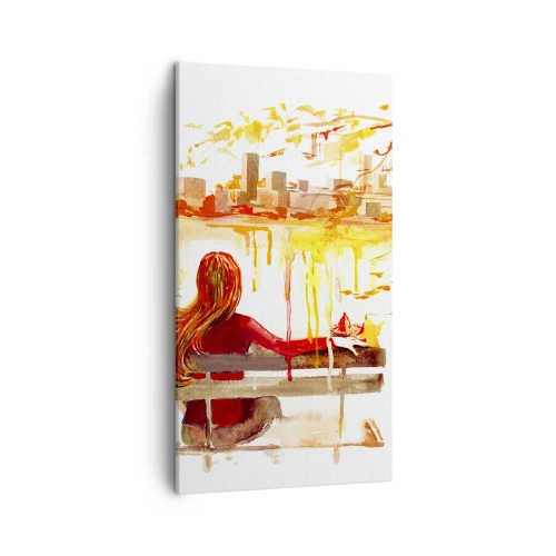 Cuadro sobre lienzo - Impresión de Imagen - Un momento de reflexión - 45x80 cm