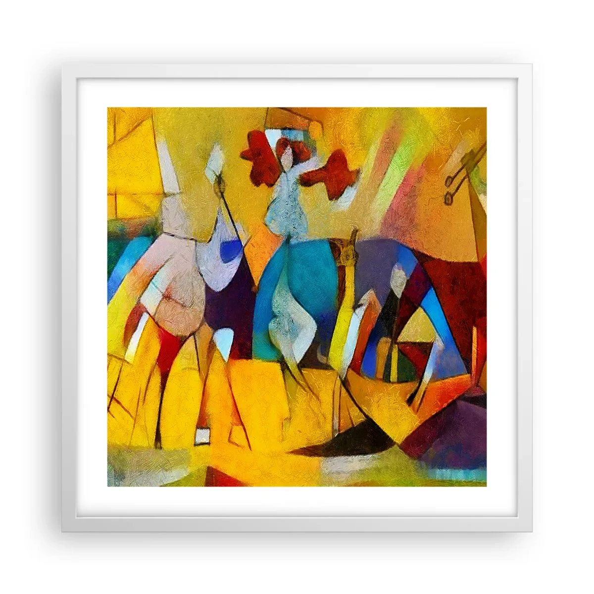 Póster en marco blanco - Sol - vida - alegría - 50x50 cm