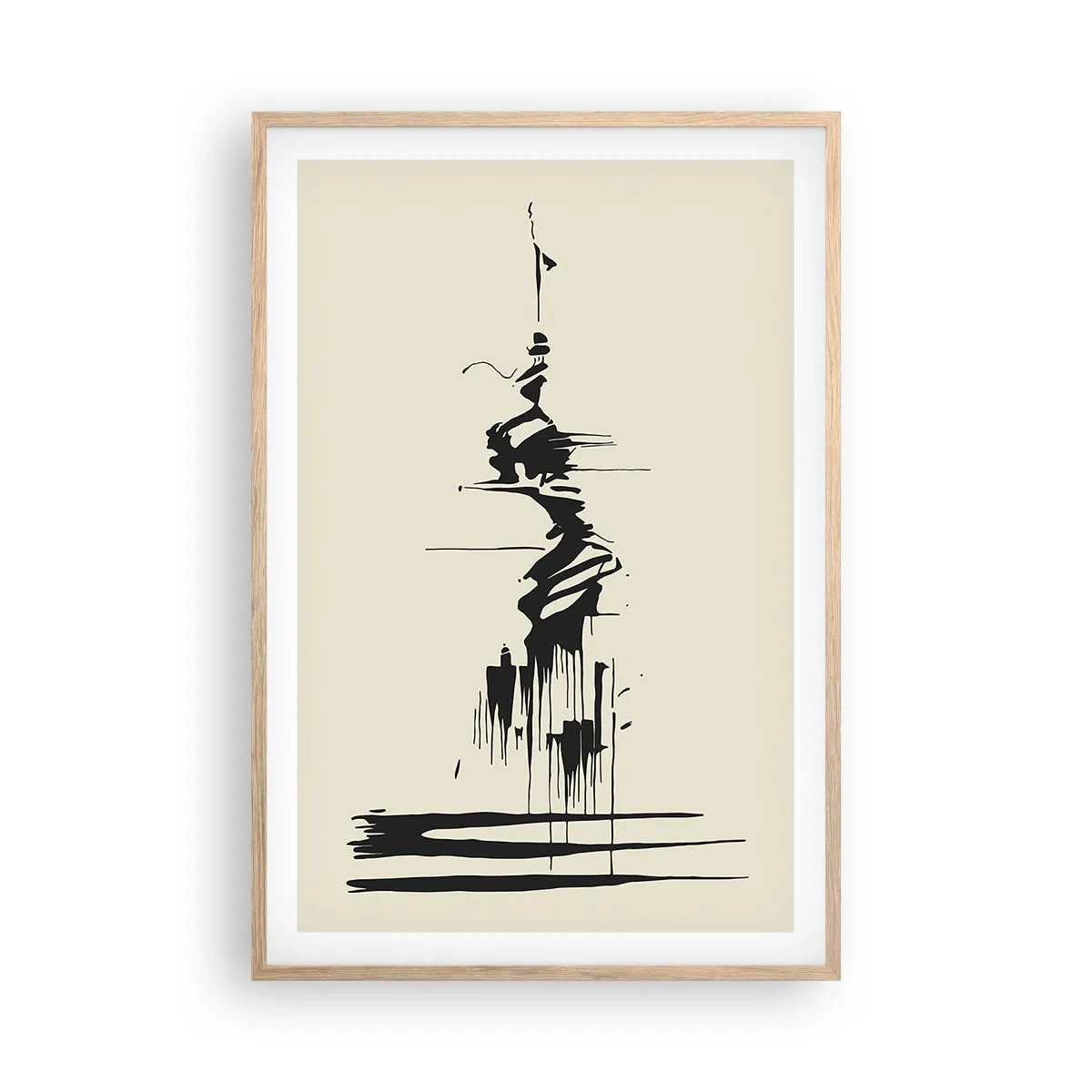 Póster en marco roble claro - Abstracción apresurada - 61x91 cm