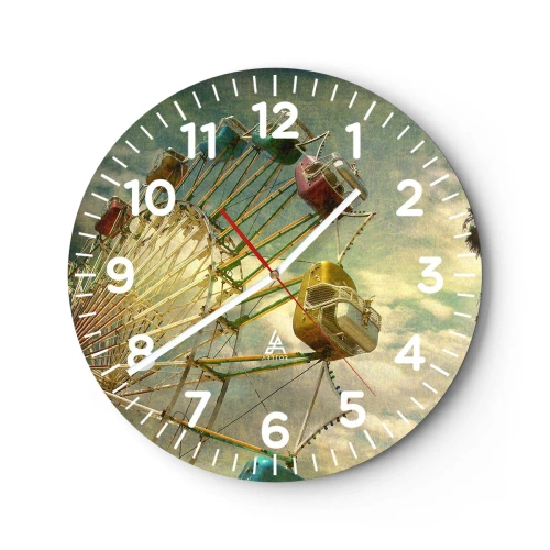 Reloj de pared - Reloj de vidrio - Será, será un día estupendo.... - 30x30 cm