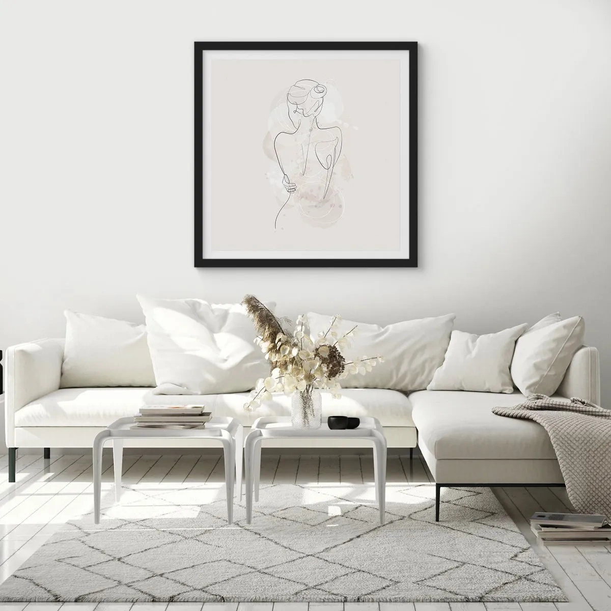 Póster en marco negro - Como un cuerpo sensible - 50x50 cm