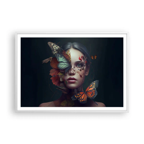 Póster en marco blanco - Una metamorfosis maravillosa - 100x70 cm