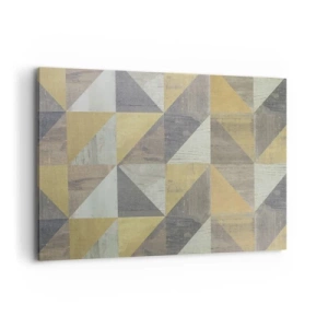 Cuadro sobre lienzo - Impresión de Imagen - Composición geométrica de triángulos en tonos tierra. - 120x80cm - El arte de los triángulos - Decoración de pared moderna para salón y dormitorio ARTTOR