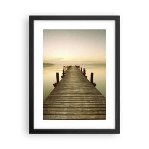 Póster en marco negro - Antes del amanecer, al amanecer, la luz - 30x40 cm